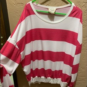 Pink and white stripe. Never worn